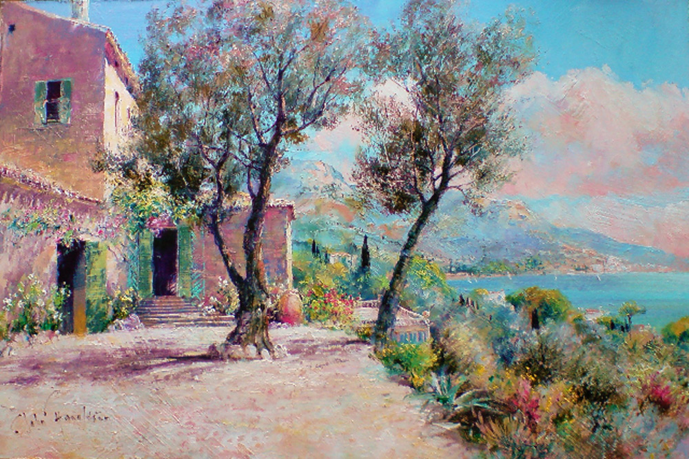 1000x667 Sutcliffe Contemporary Art Mas Cote Sud, A Farmhouse Oh - French Riviera Painting