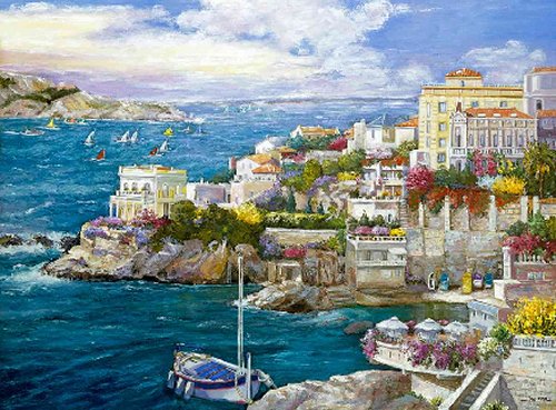 500x369 Fast Lane - French Riviera Painting