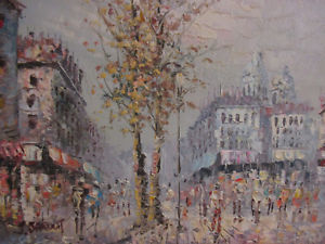 300x225 Continental European French Street Scene J Bardot Contemporary Oil - French Street Painting