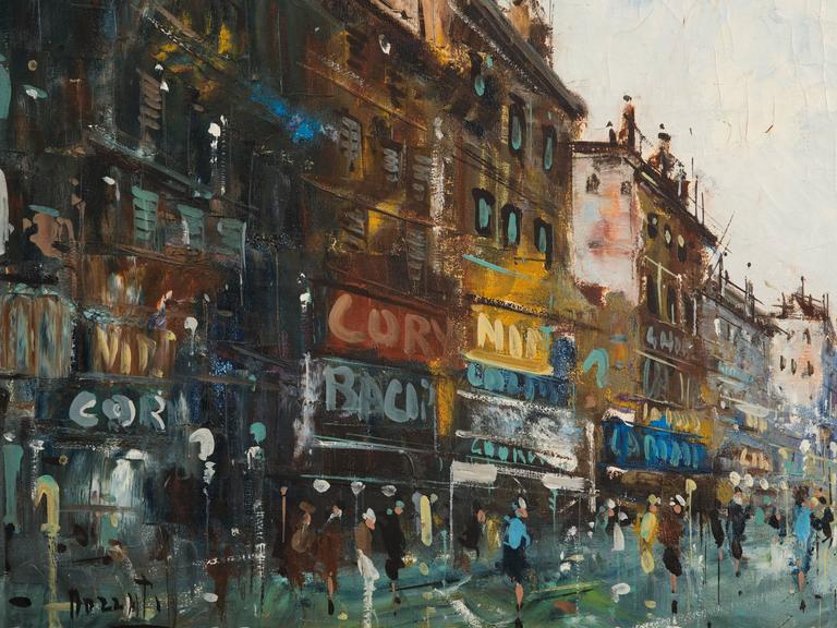 768x576 French Street Scene Oil Painting - French Street Painting