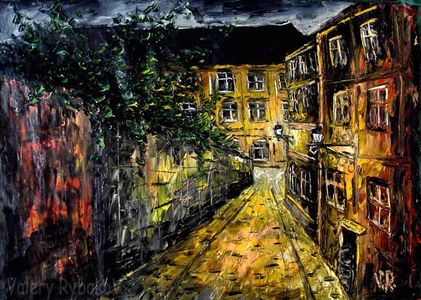 600x427 Palette Knife Painting Fine Art Gallery - French Street Painting