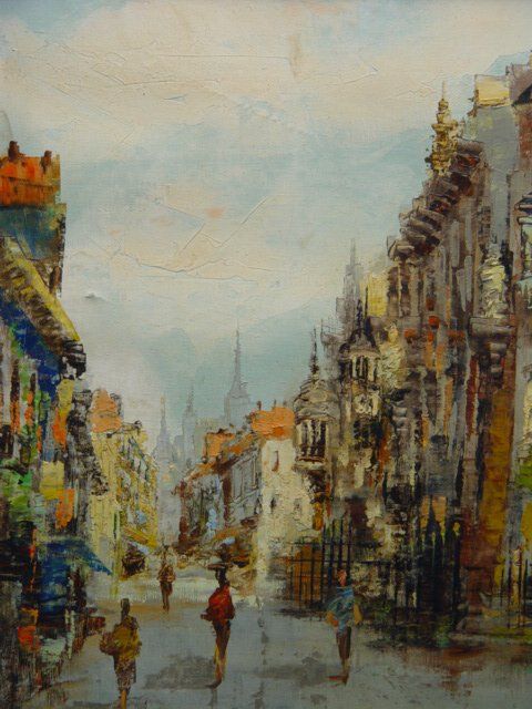 480x640 French Street Scene Painter 1250 Two French Street Scene - French Street Painting