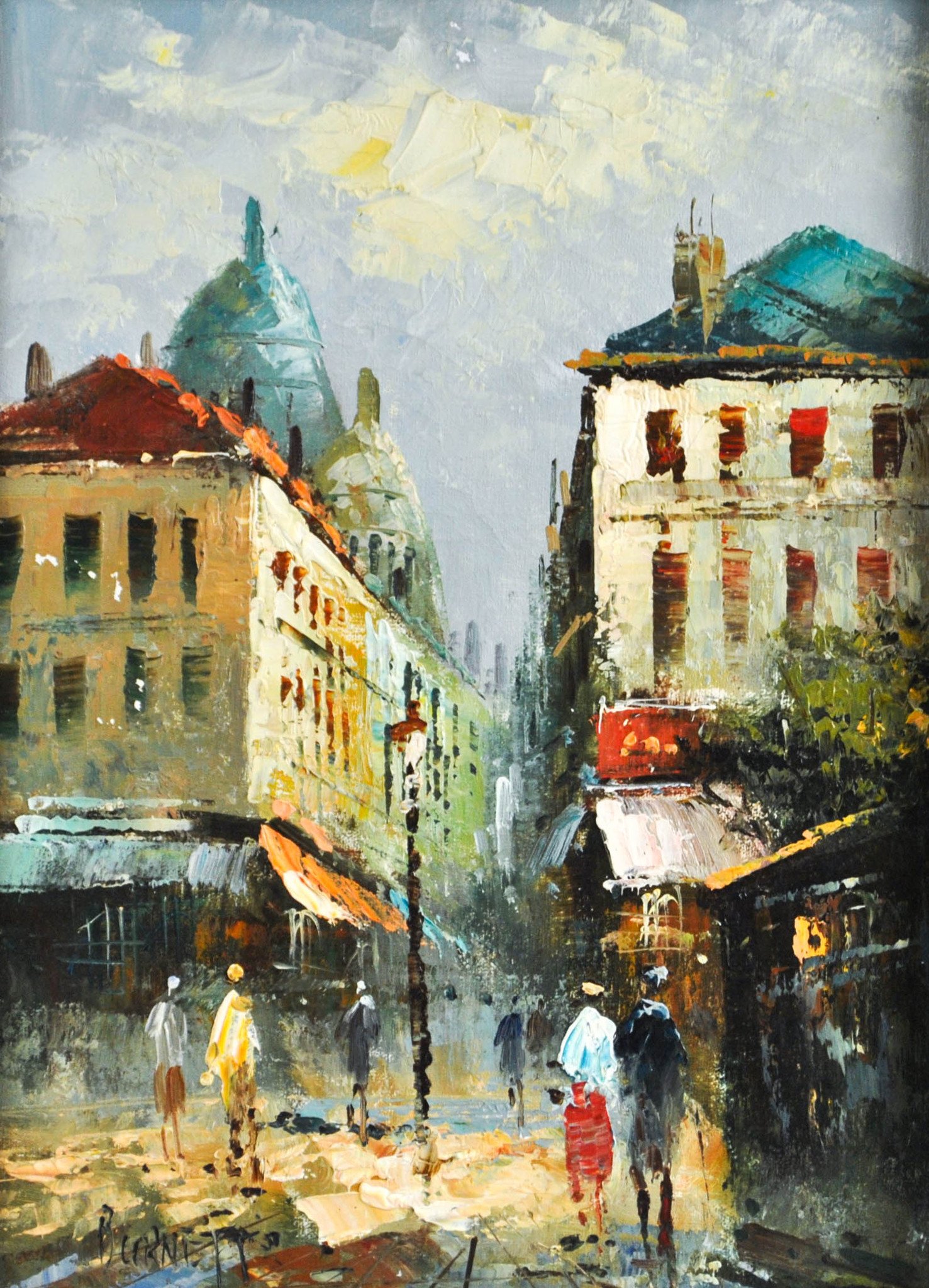 1477x2048 French Impressionist Cityscape Paris Street Scene Oil Painting - French Street Scene Oil Painting