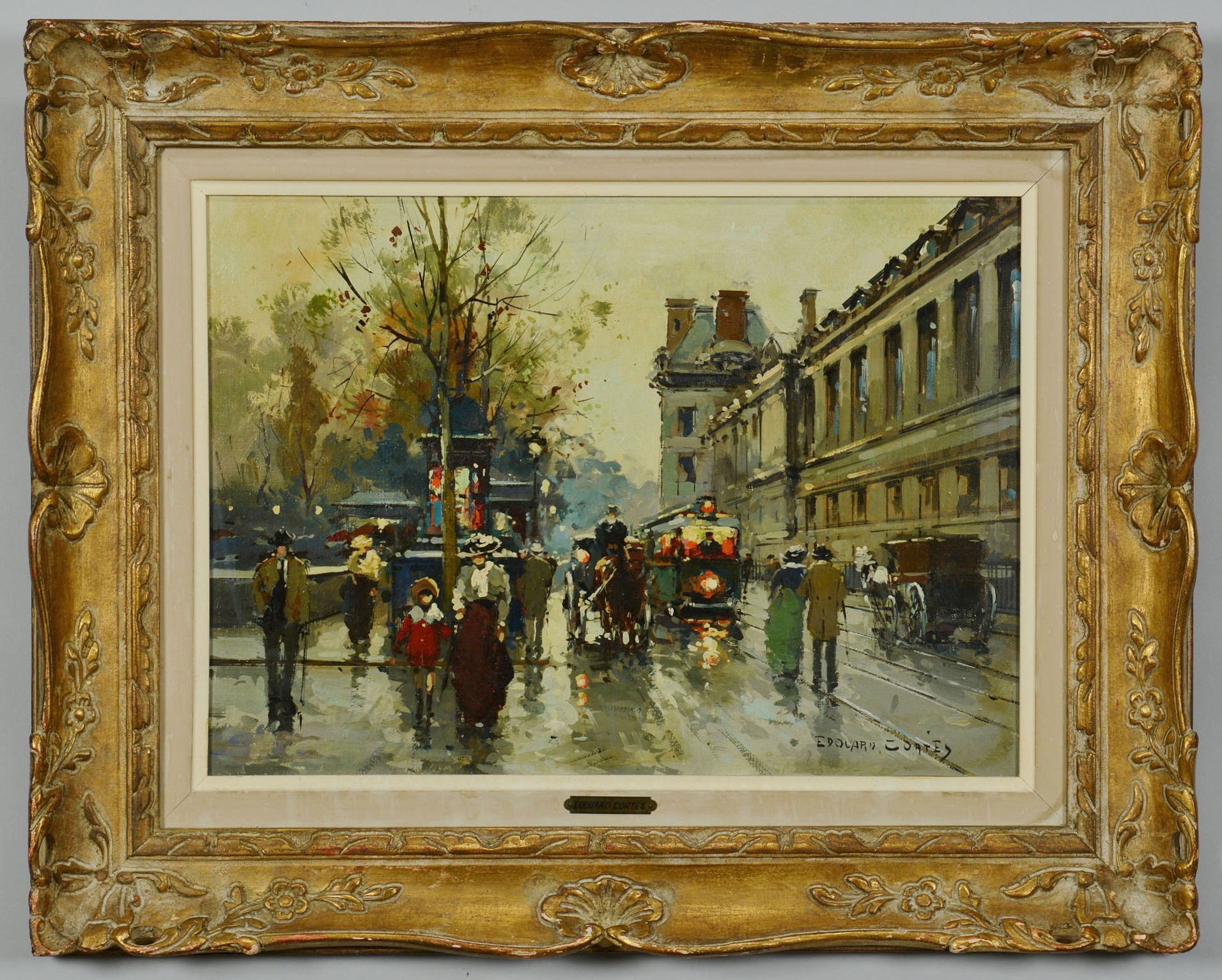 1912x1534 Lot 205 Edouard Cortes, Oil On Canvas Paris Street Scene - French Street Scene Oil Painting