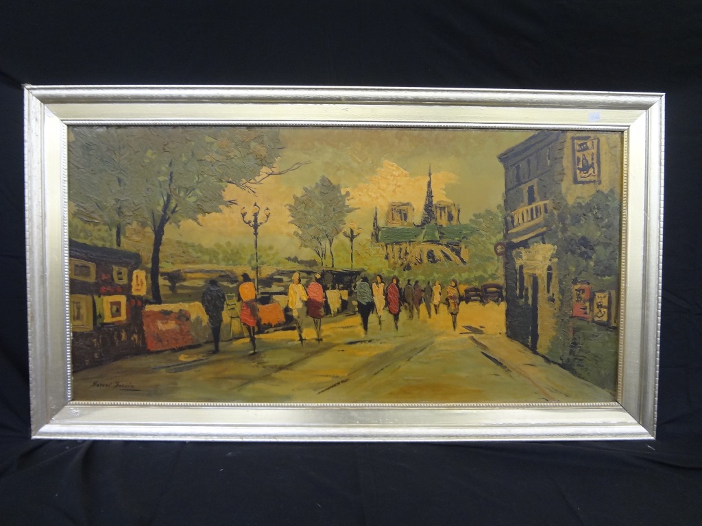 1024x768 Lot Detail - French Street Scene Oil Painting