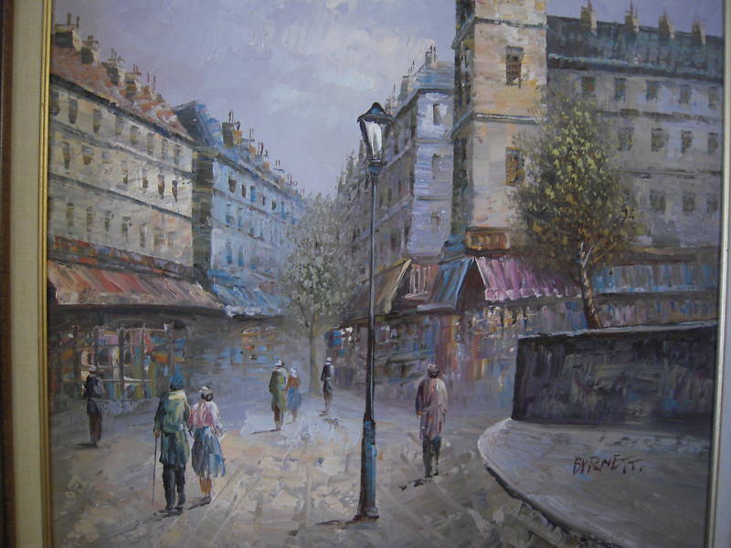 French Street Scene Oil Painting at PaintingValley.com | Explore ...