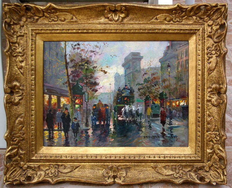 800x647 French Street Scene Edouard Leon Cortes (Item - French Street Scene Painting