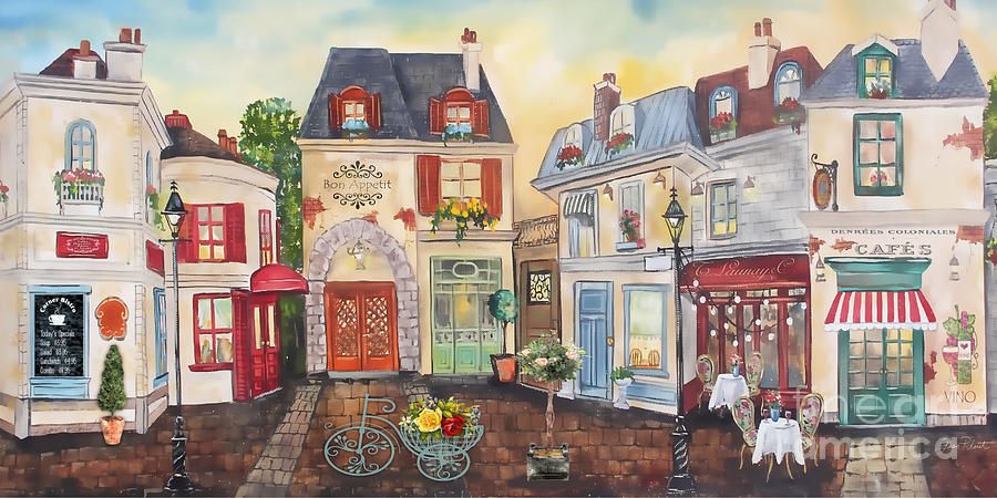 900x450 French Street Scene Jp3205 Painting By Jean Plout - French Street Scene Painting