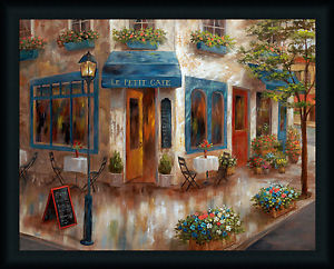 300x242 Le Petit Nan 22x28 French Street Scene Art Print Framed - French Street Scene Painting
