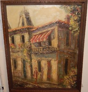 287x300 Stanley J. Raubertas French Street Scene Original Oil On Canvas - French Street Scene Painting