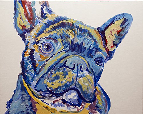 500x398 French Bulldog Wall Art, Colourful French Bulldog Owner Gifts - Frenchie Painting