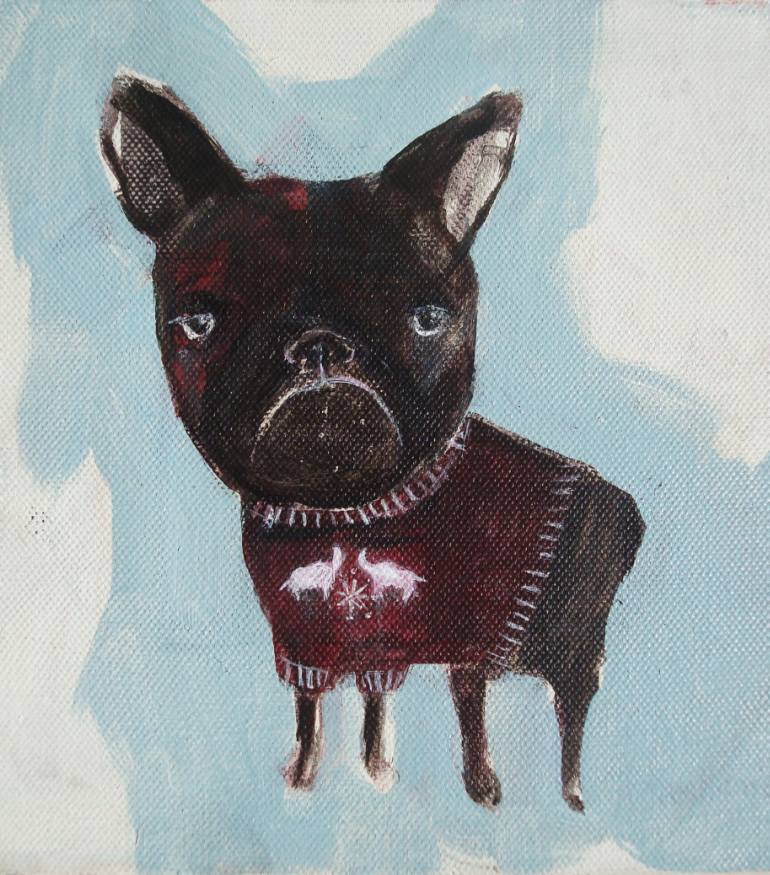 770x875 Saatchi Art Frenchie Painting By Anna Stankiewicz - Frenchie Painting