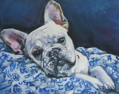 407x320 Frenchie French Bulldog 11x14 Art Canvas Print Of Painting - Frenchie Painting