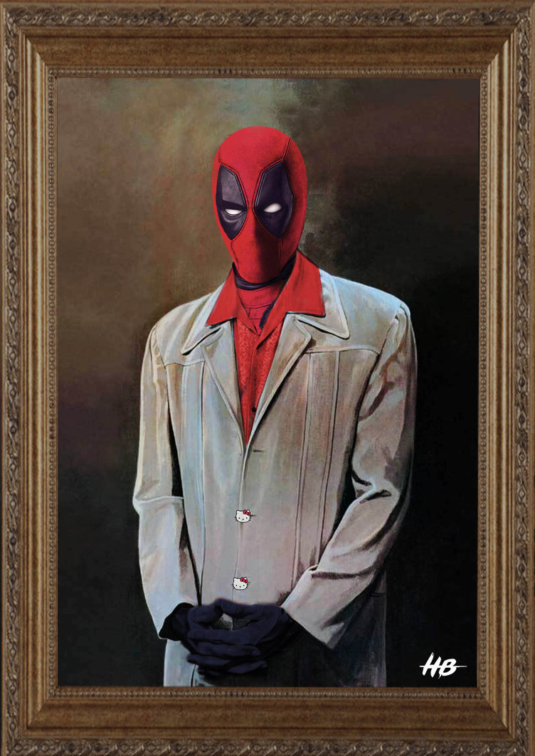 752x1063 Deadpool Parody Seinfeld Kramer Painting By Hemison - Frequently Parodied Painting