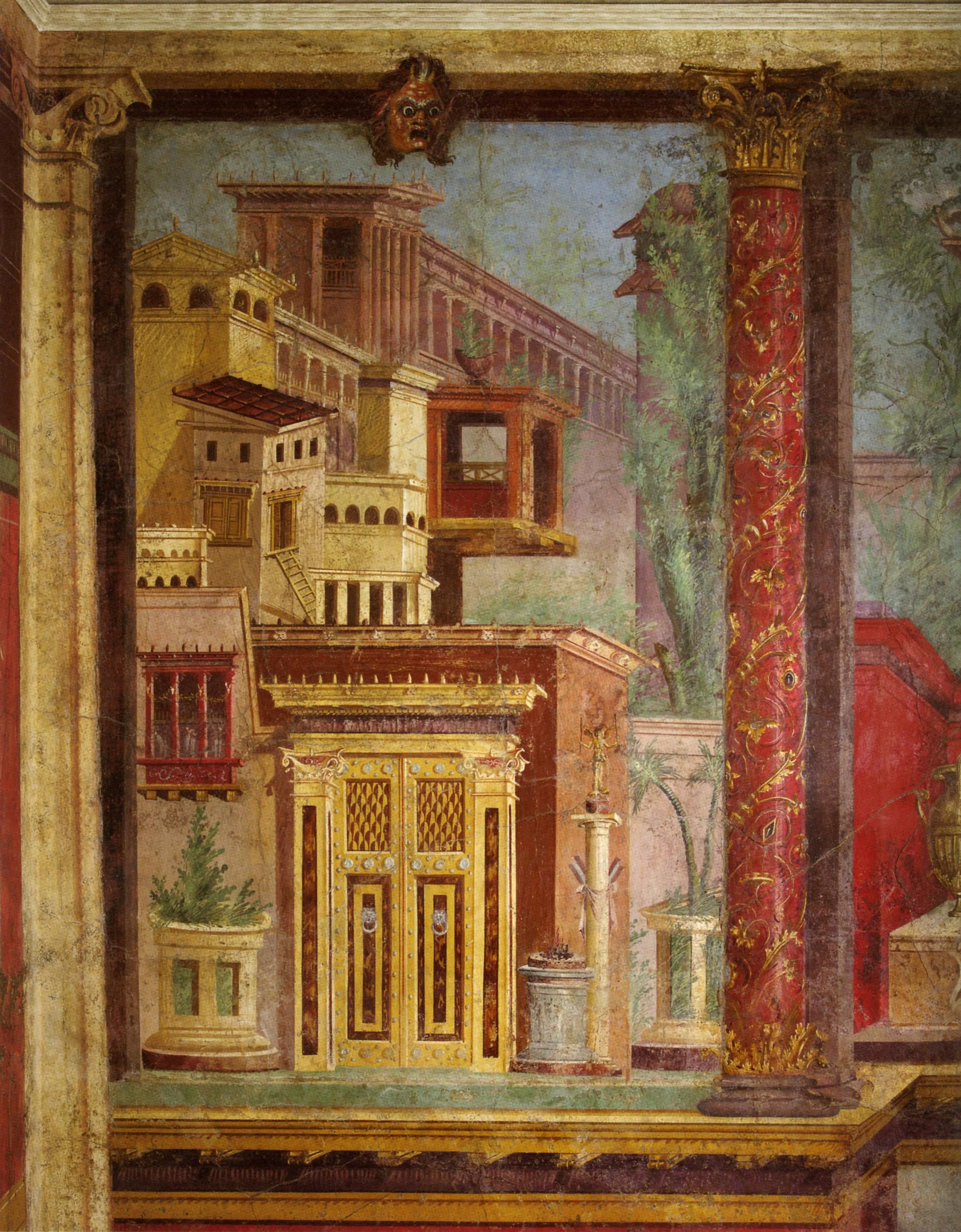 2000x2564 Fresco Wall Painting In A Cubiculum (Bedroom) From The Villa Of P - Fresco Wall Painting