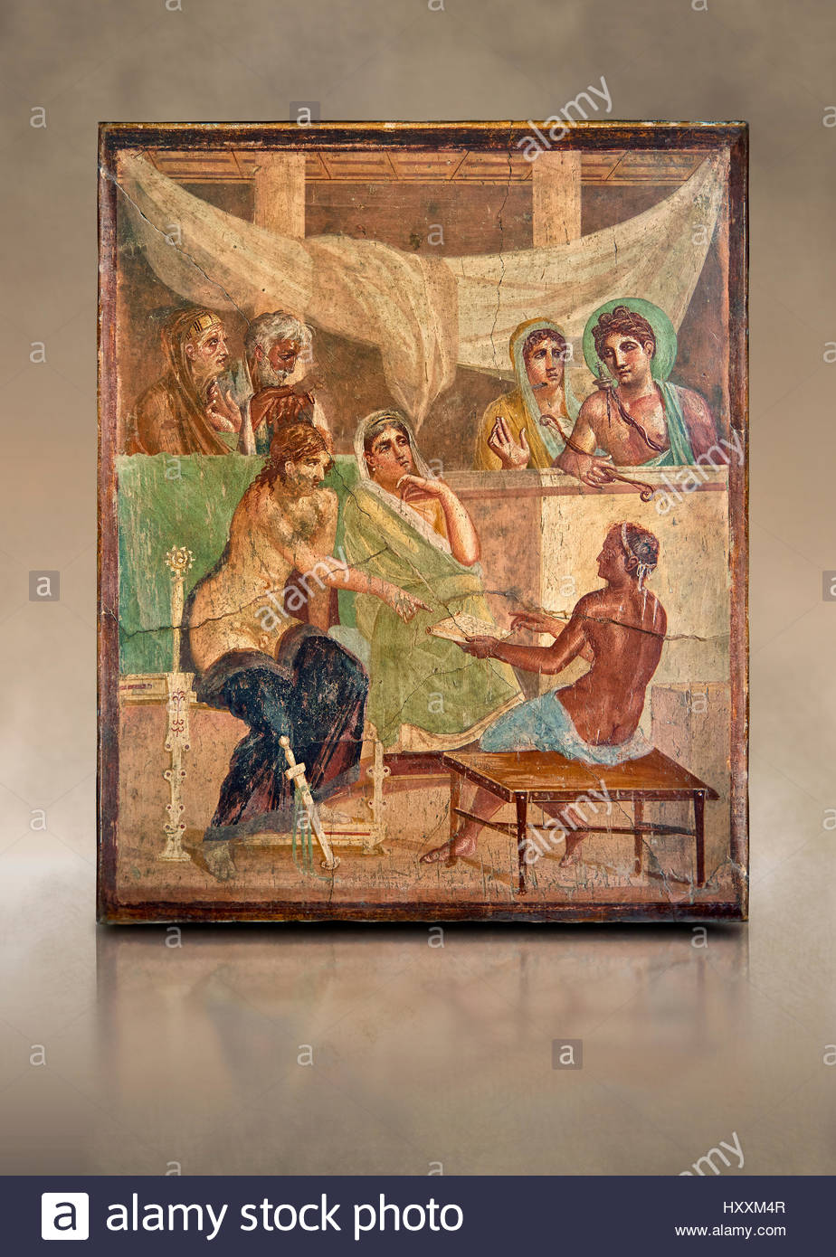 924x1390 Roman Fresco Wall Painting Of Depicting The Story Of Admetus Stock - Fresco Wall Painting