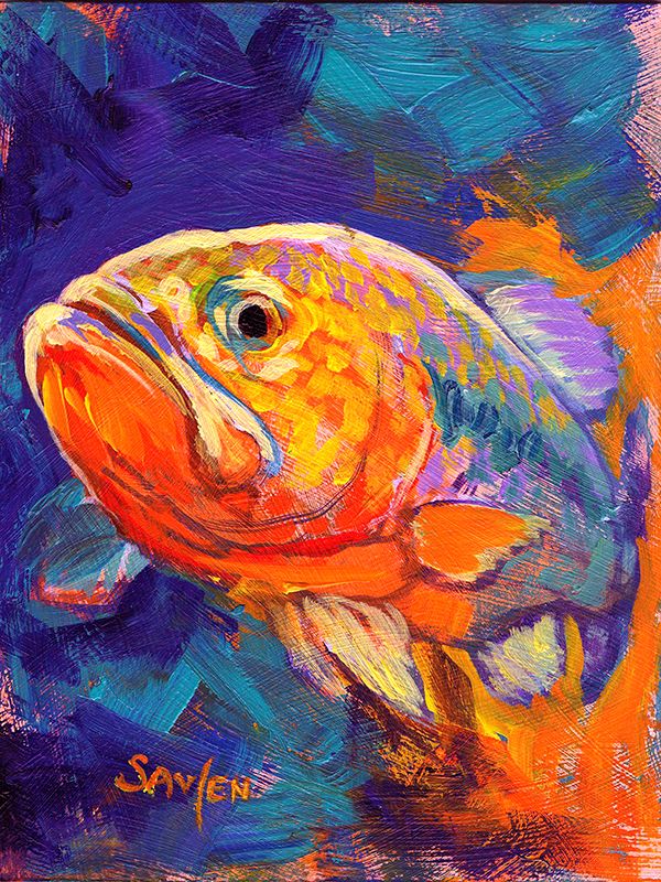 600x800 Savlen Original Largemouth Bass Sport Fishing Painting Freshwater - Freshwater Fish Painting