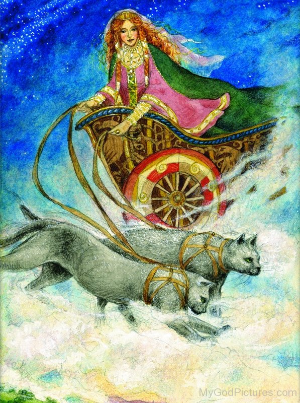 597x800 Goddess Freyja - Freyja Painting