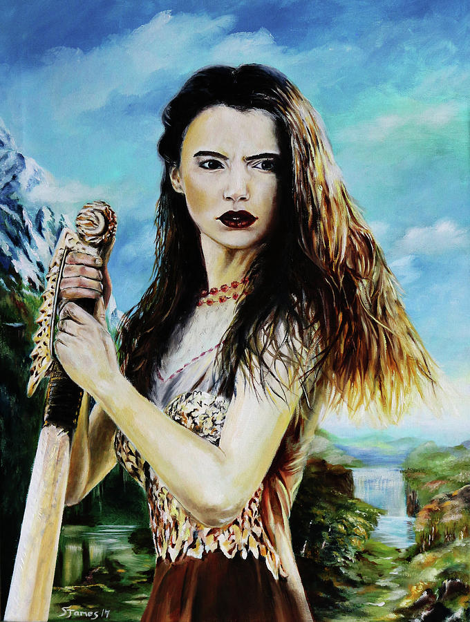 680x900 Goddess Freyja Overlooking The Folkvangr Painting By Steve James - Freyja Painting