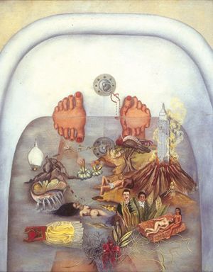 300x384 What The Water Gave Me (Painting) - Frida Kahlo Bathtub Painting