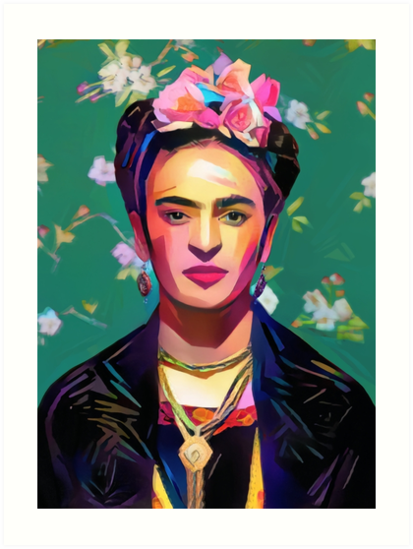 413x549 Frida Kahlo Painting Art Prints By Eddycasanta Redbubble - Frida Kahlo Painting