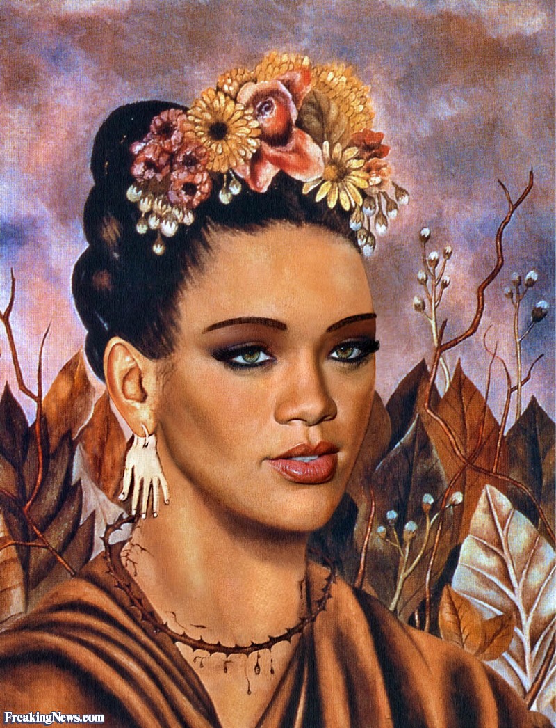 800x1046 Rihanna Painting By Frida Kahlo Pictures - Frida Kahlo Painting