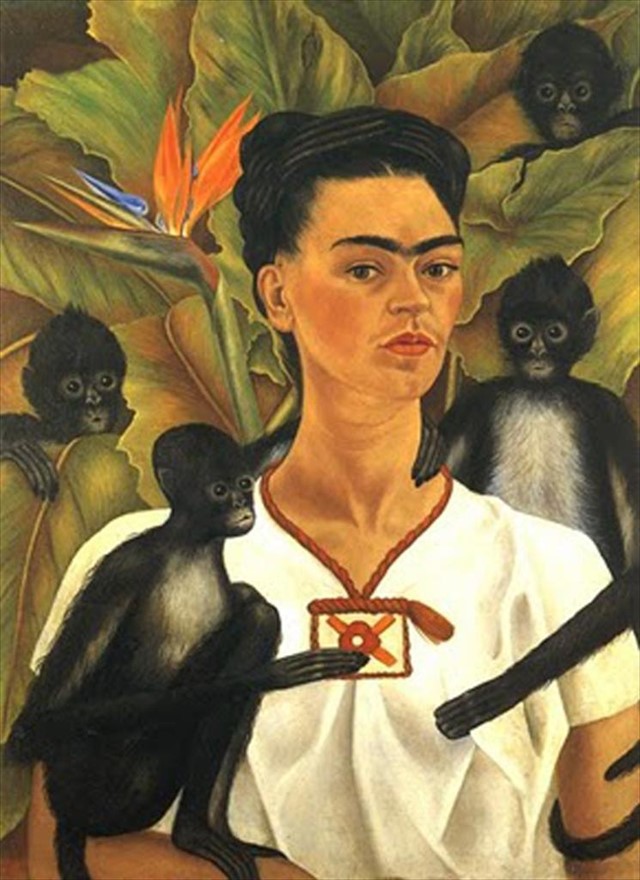 640x880 Frida Kahlo's Monkeys, Dogs Amp Birds Another - Frida Kahlo Painting