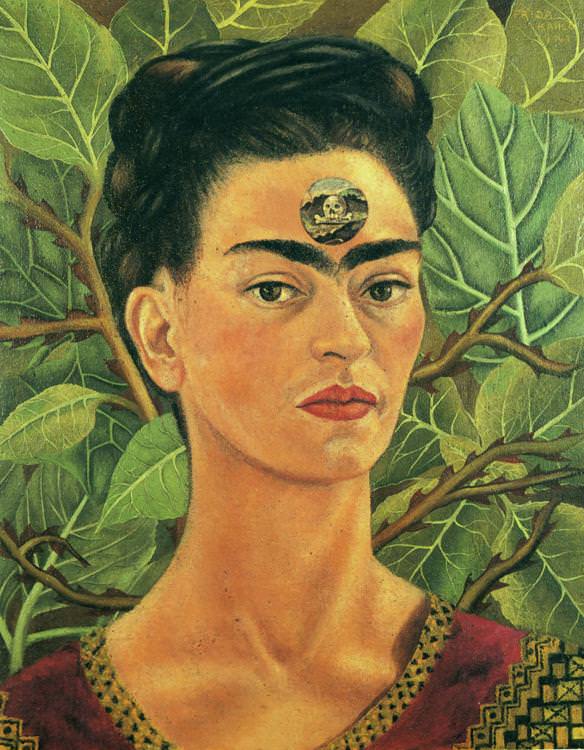 584x750 Thinking About Death - Frida Kahlo Skull Painting