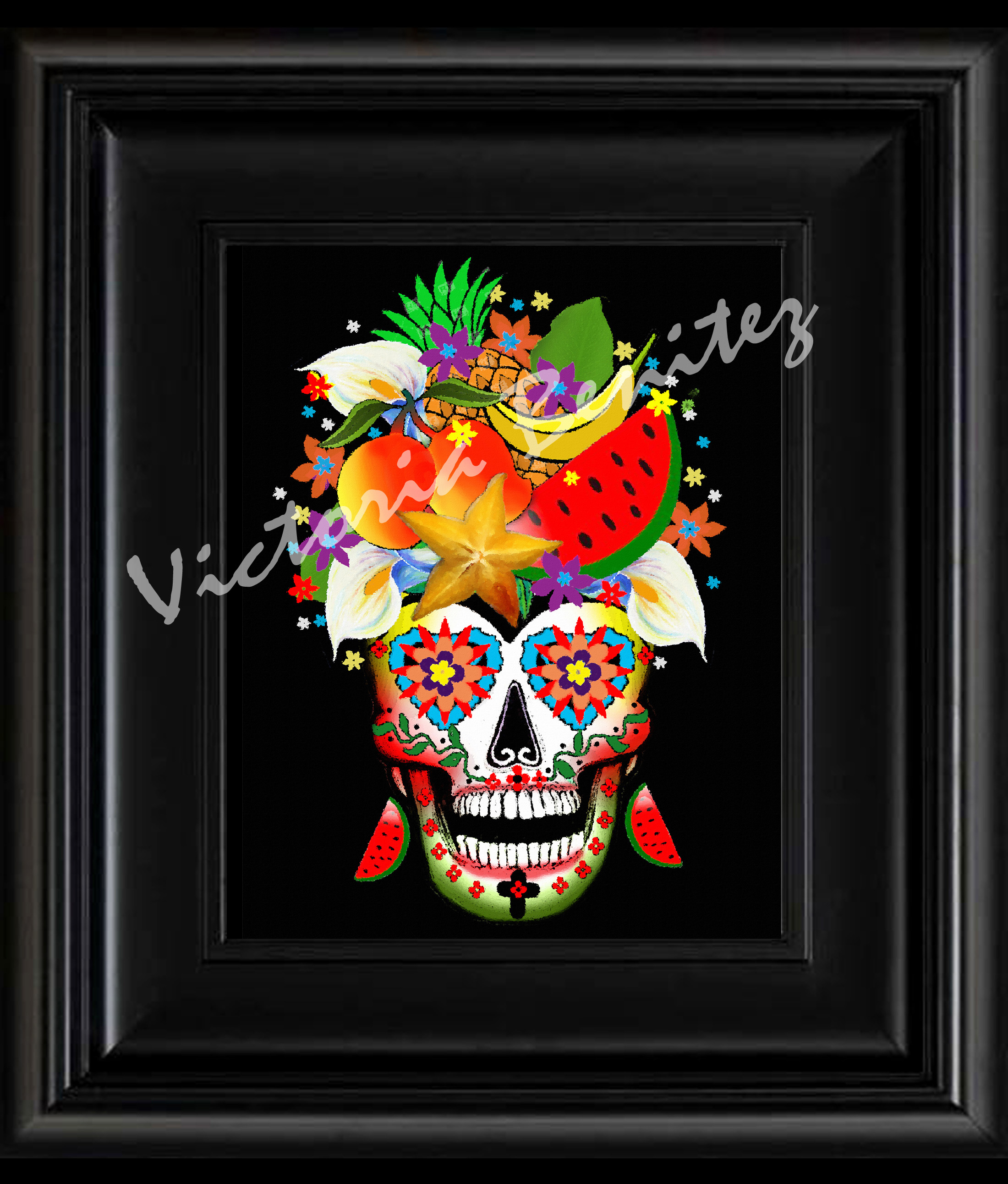 2200x2583 Frida Kahlo Day Of The Dead Rio Calla Lilies Sugar Skull Digital - Frida Kahlo Sugar Skull Painting
