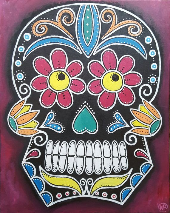 Frida Kahlo Sugar Skull Painting at PaintingValley.com | Explore ...