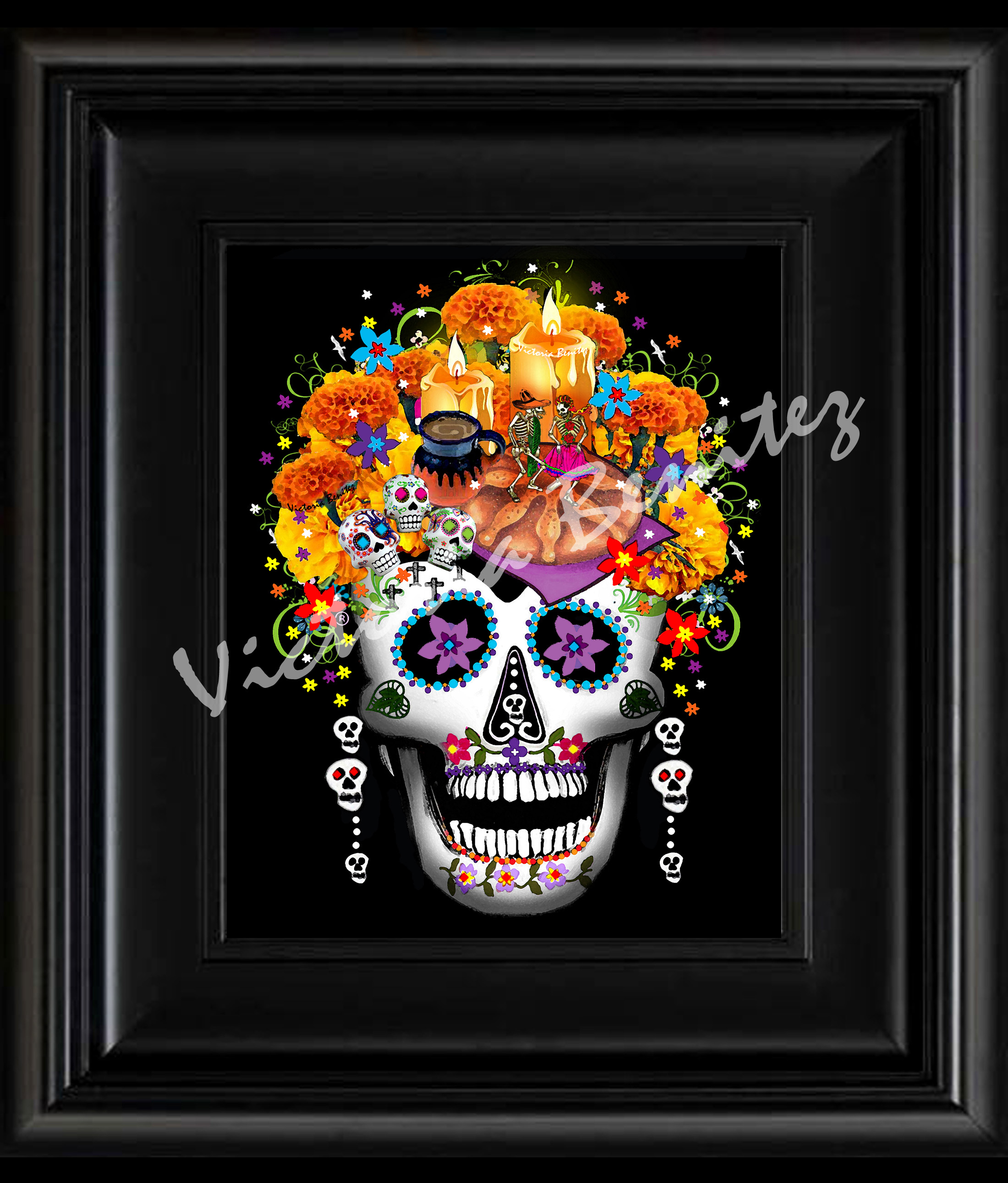 2200x2583 Frida Kahlo Day Of The Dead Ofrendas Sugar Skull Digital Oil - Frida Kahlo Sugar Skull Painting