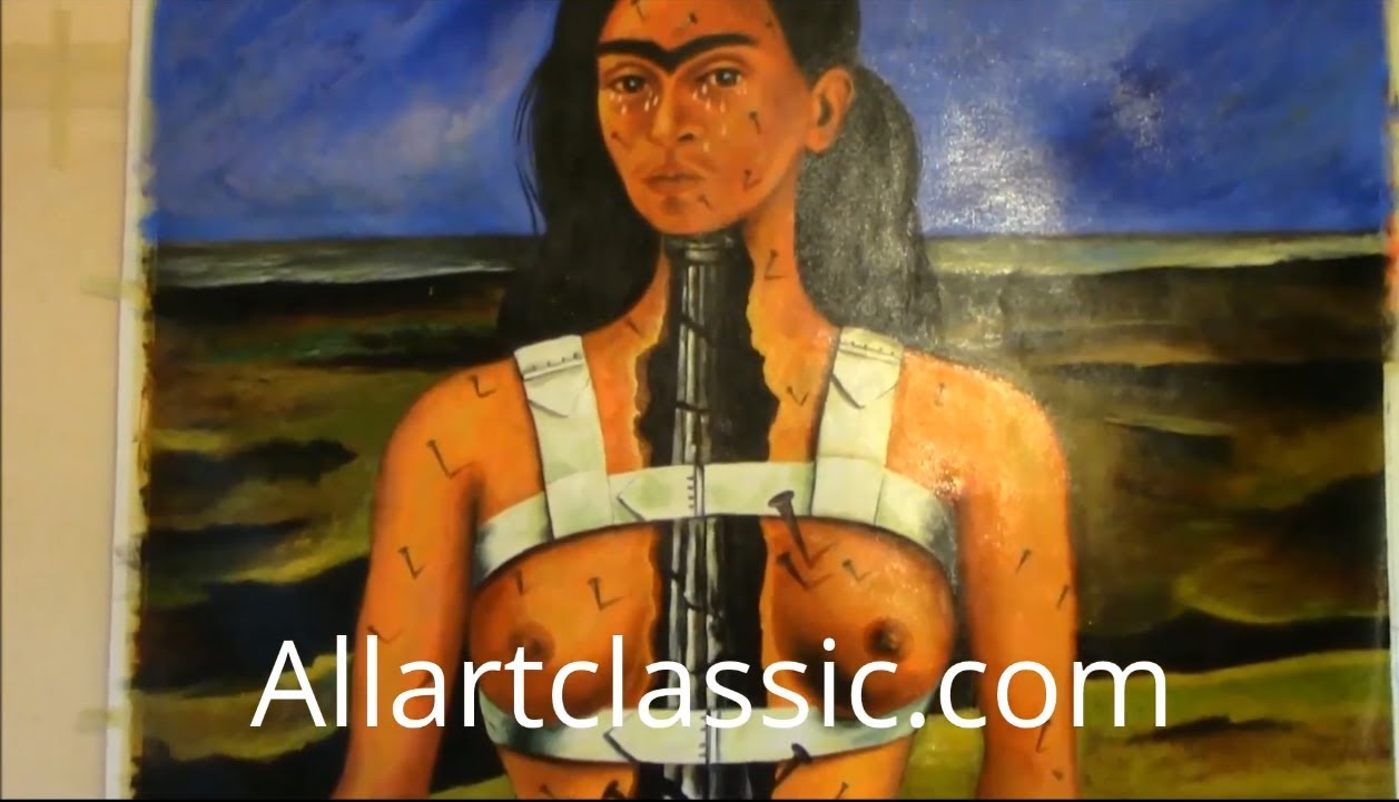 1257x721 Frida Kahlo Painting The Broken Column - Frida Painting