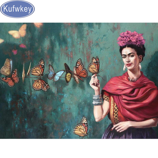 640x640 Full,diamond Embroidery,5d,diy,diamond Painting Frida Kahlo,3d - Frida Painting