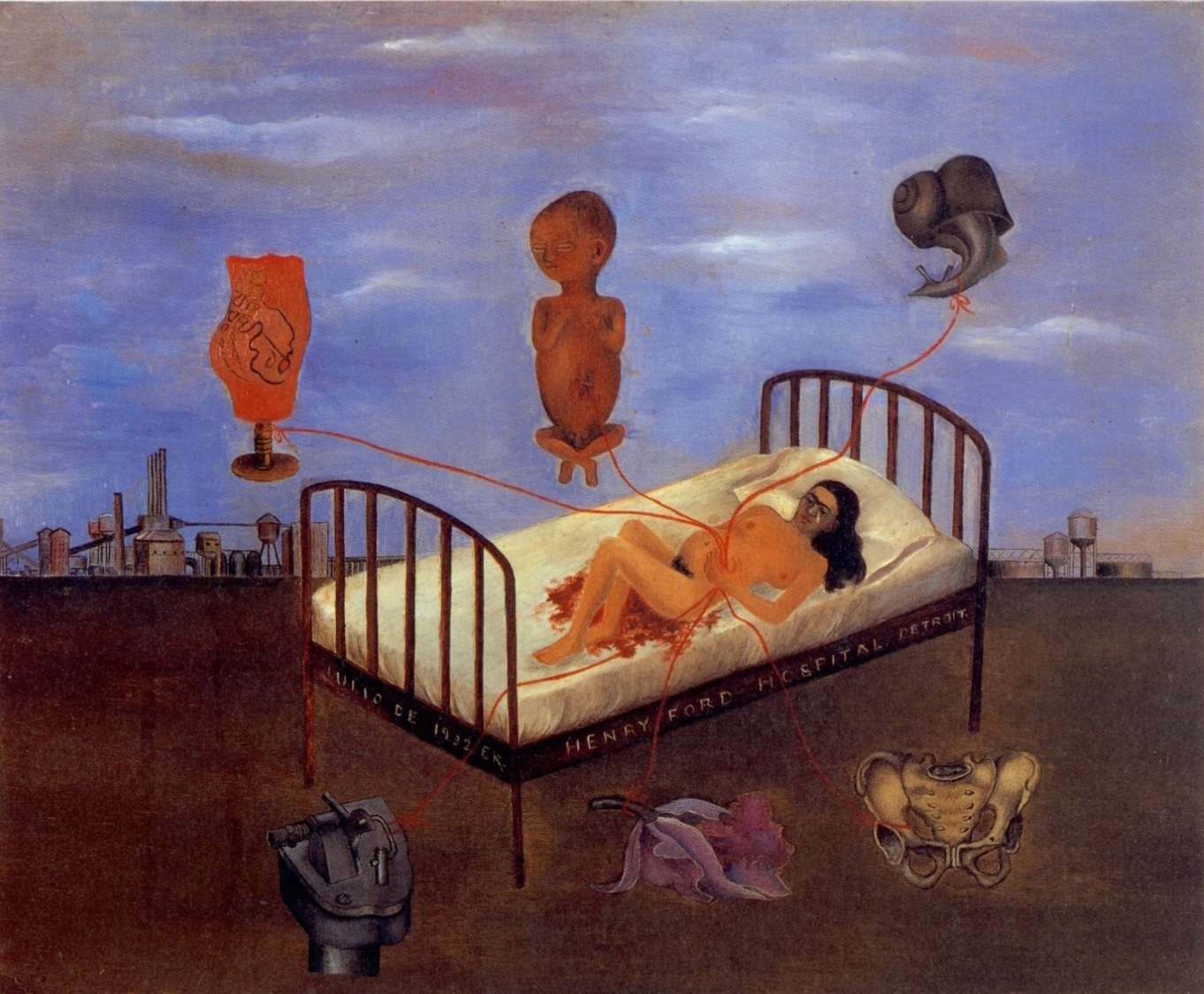 1362x1125 Henry Ford Hospital [Frida Kahlo] Sartle - Frida Painting