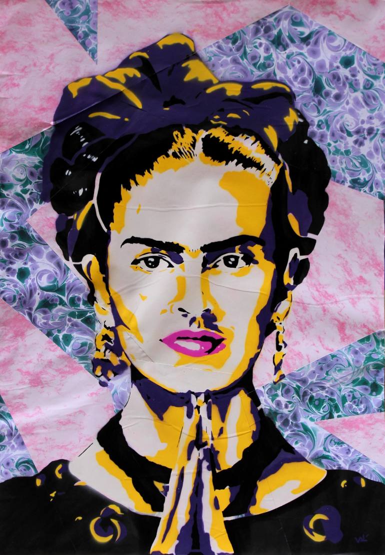 770x1111 Saatchi Art Psychedelic Frida Kahlo Painting By Lenud - Frida Painting