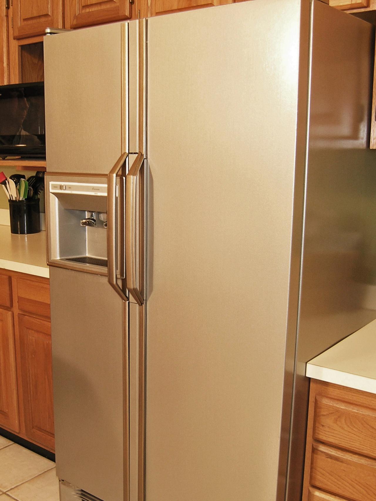 1280x1707 How To Update Your Kitchen With Stainless Steel Paint Diy - Fridge Painting