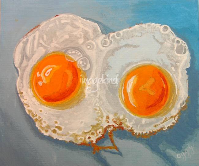650x543 Fried Egg By Bill Ogg - Fried Egg Painting