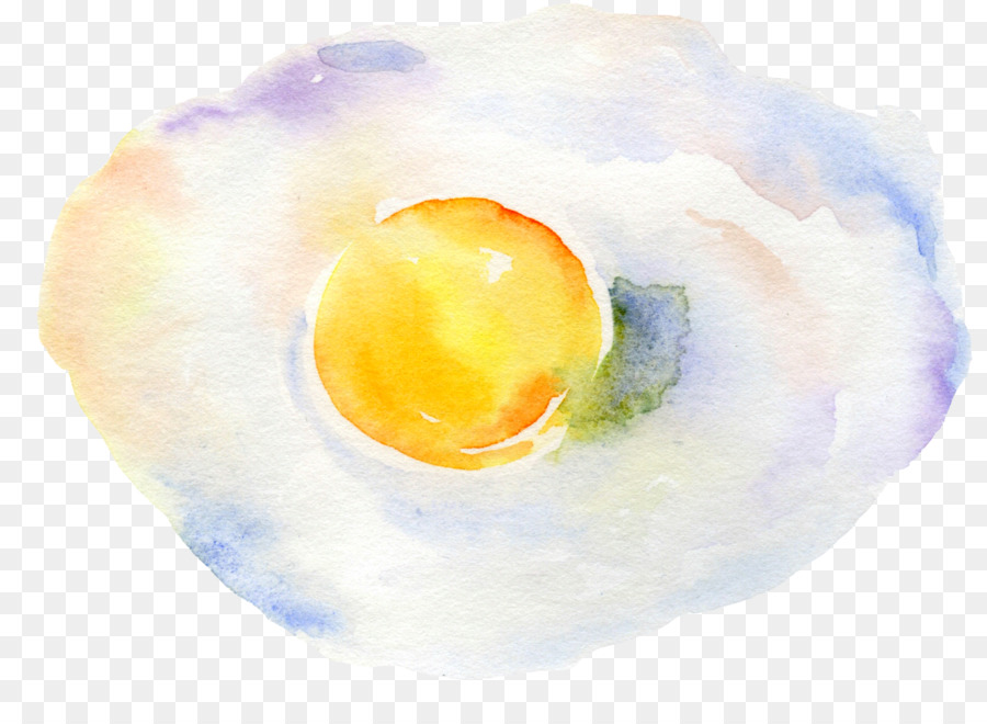900x660 Fried Egg Watercolor Painting - Fried Egg Painting