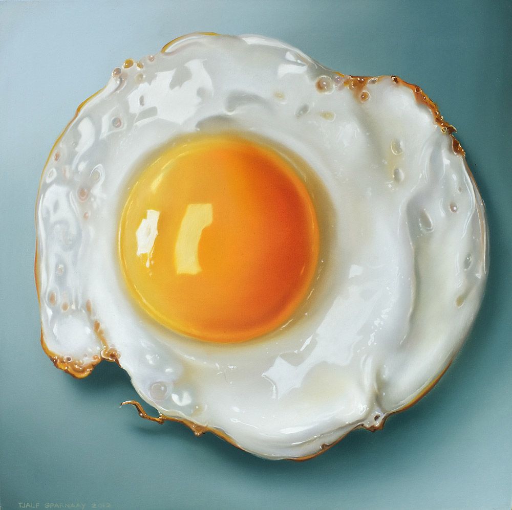 1000x997 Fried Egg, Tjalf Sparnaay Still Life Projects Egg - Fried Egg Painting