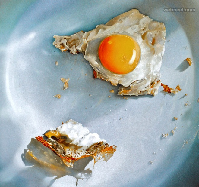 660x622 Fried Egg Realistic Oil Paintings By Tjalf Sparnaay 2 - Fried Egg Painting