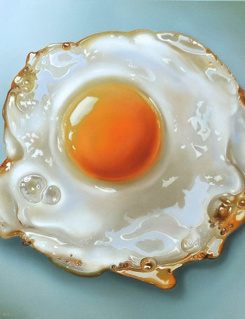 350x455 Food Me Care Painting Work Tjalf Sparnaay Food Looks Exactly - Fried Egg Painting