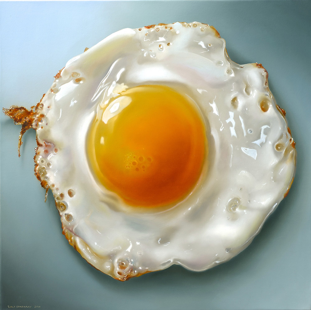 1000x997 Fried Egg Tjalf Sparnaay - Fried Egg Painting