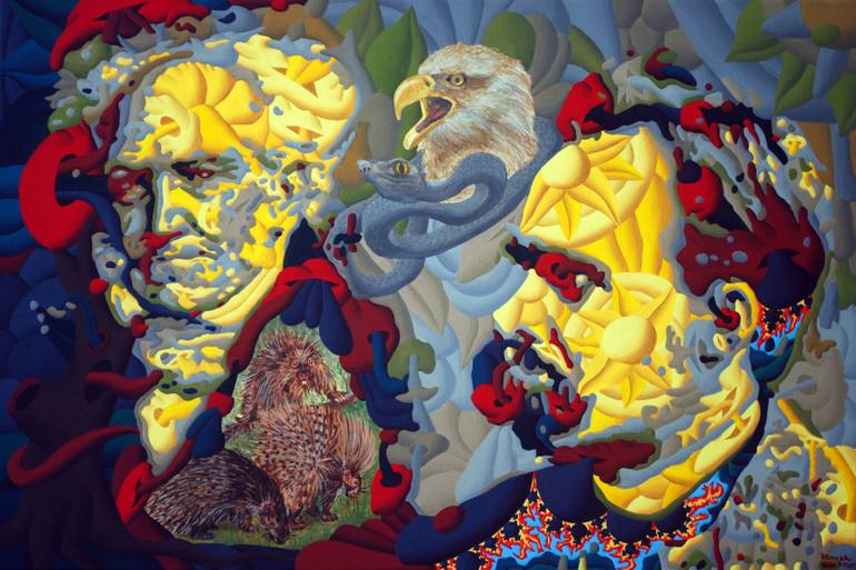 770x513 Saatchi Art Friedrich Nietzsche And Arthur Schopenhauer Painting - Friedrich Nietzsche Painting