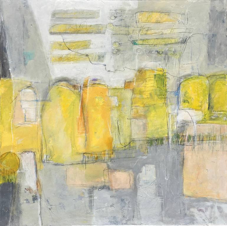 770x768 Saatchi Art Friendly Paths Intersect Painting By Monika Meisl - Friendly Painting