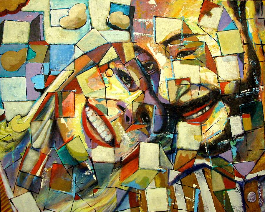 900x718 Love Among Friends Painting By James Lalepop Becker - Friends Painting