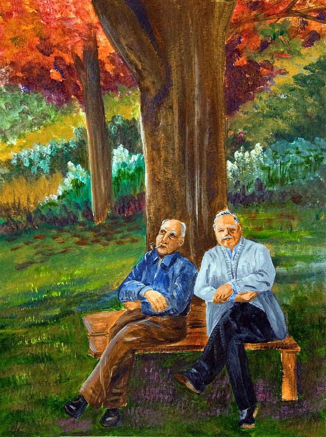 671x900 Old Friends Painting By Dorothy Riley - Friends Painting