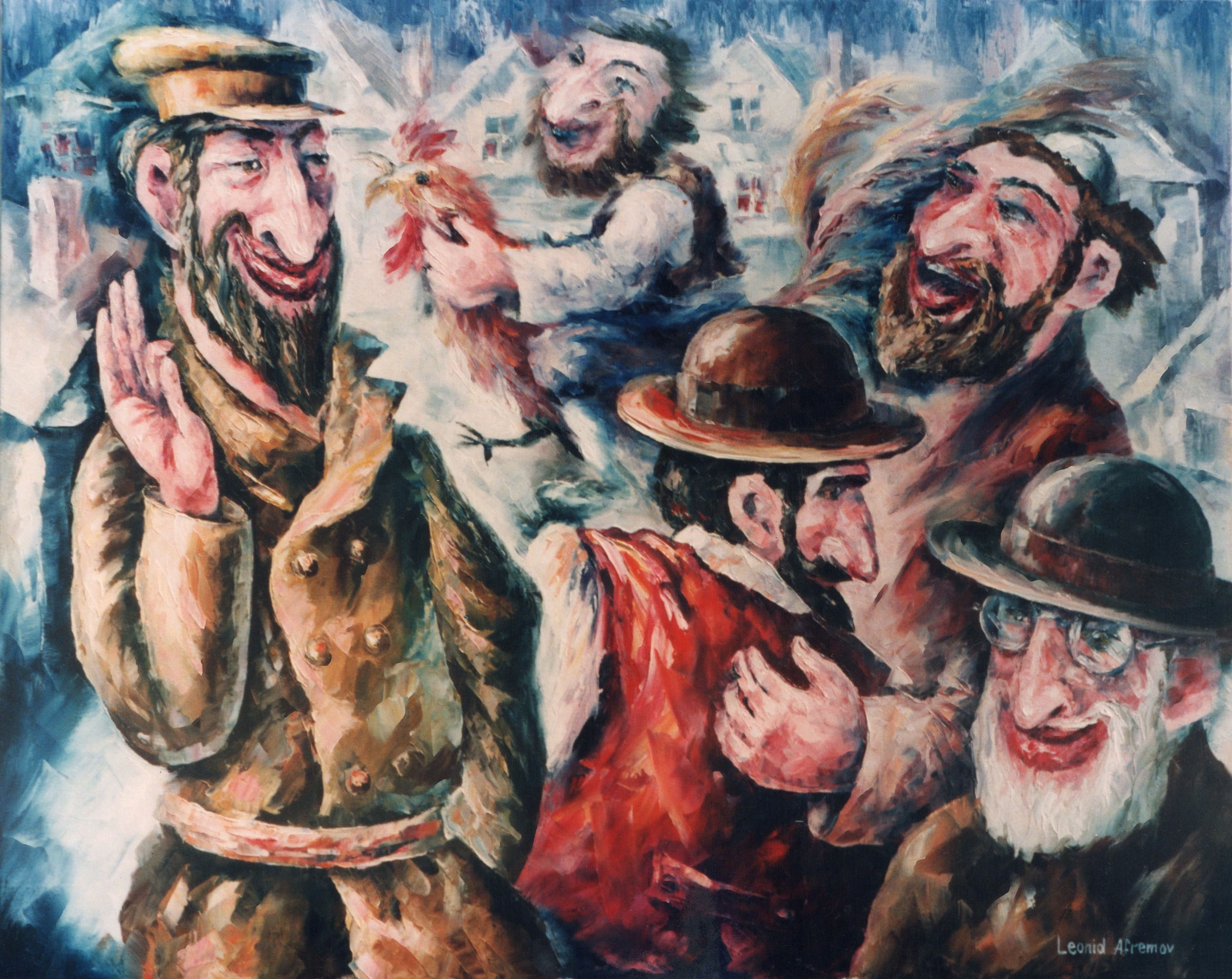 2737x2174 Reunion With Friends Palette Knife Oil Painting On Canvas By - Friends Painting