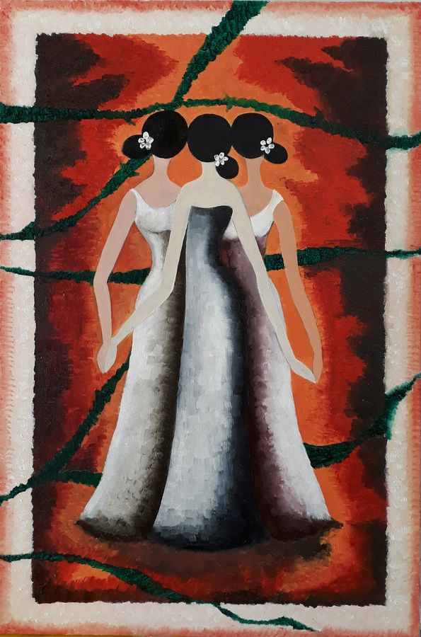 595x900 Friends Painting By Artist Madhuri Roy - Friends Painting