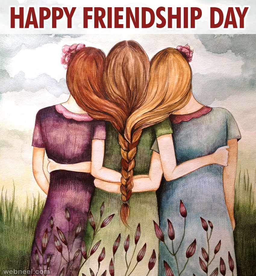 850x916 50 Beautiful Friendship Day Greetings Messages Quotes - Friendship Day Painting