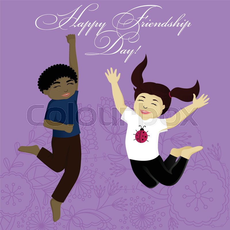 800x800 Happy Friendship Day Card Vector Stock Vector Colourbox - Friendship Day Painting
